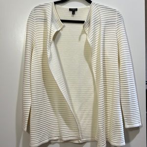 Talbots white open cardigan sweater size p